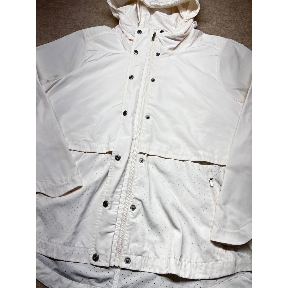 Athleta Windbreaker Jacket Women XL White Good Hooded Perforated Ventilated Back - Picture 7 of 12